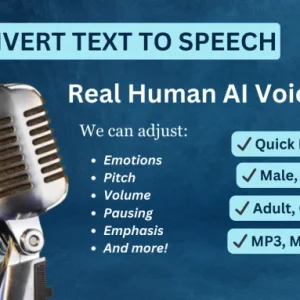 I will convert text to speech using ai voiceover