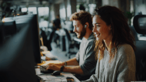 young professionals working in an office