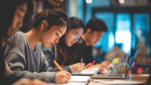 A group of students sitting around a table