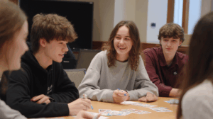 A group of students role-playing scenarios