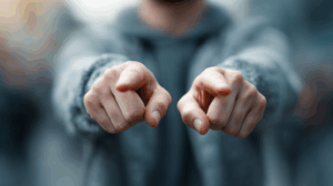 A person making a quick decision on the spot