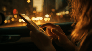 A person on the phone