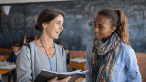 A teacher explaining to a student