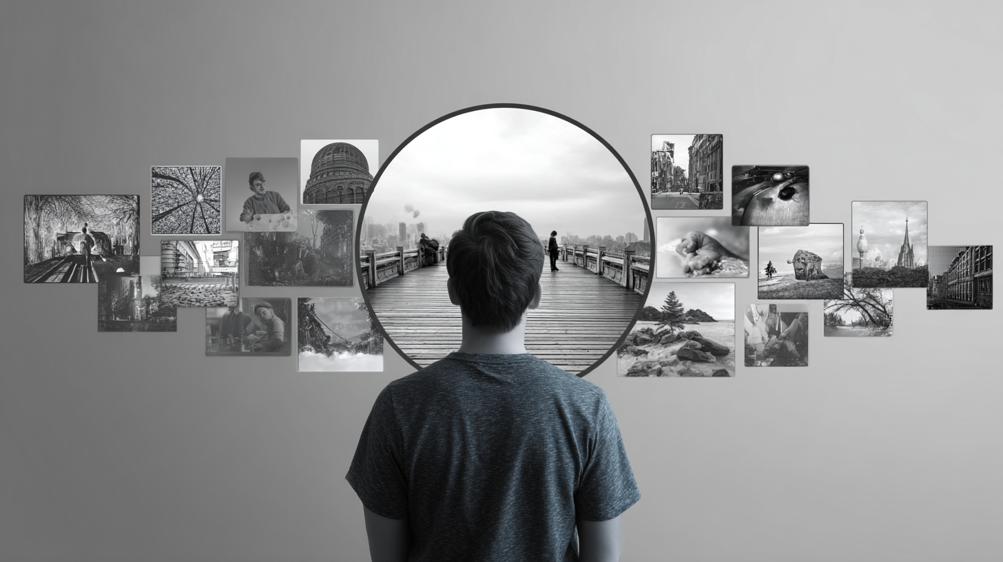 a person reflecting on different life experiences and changes