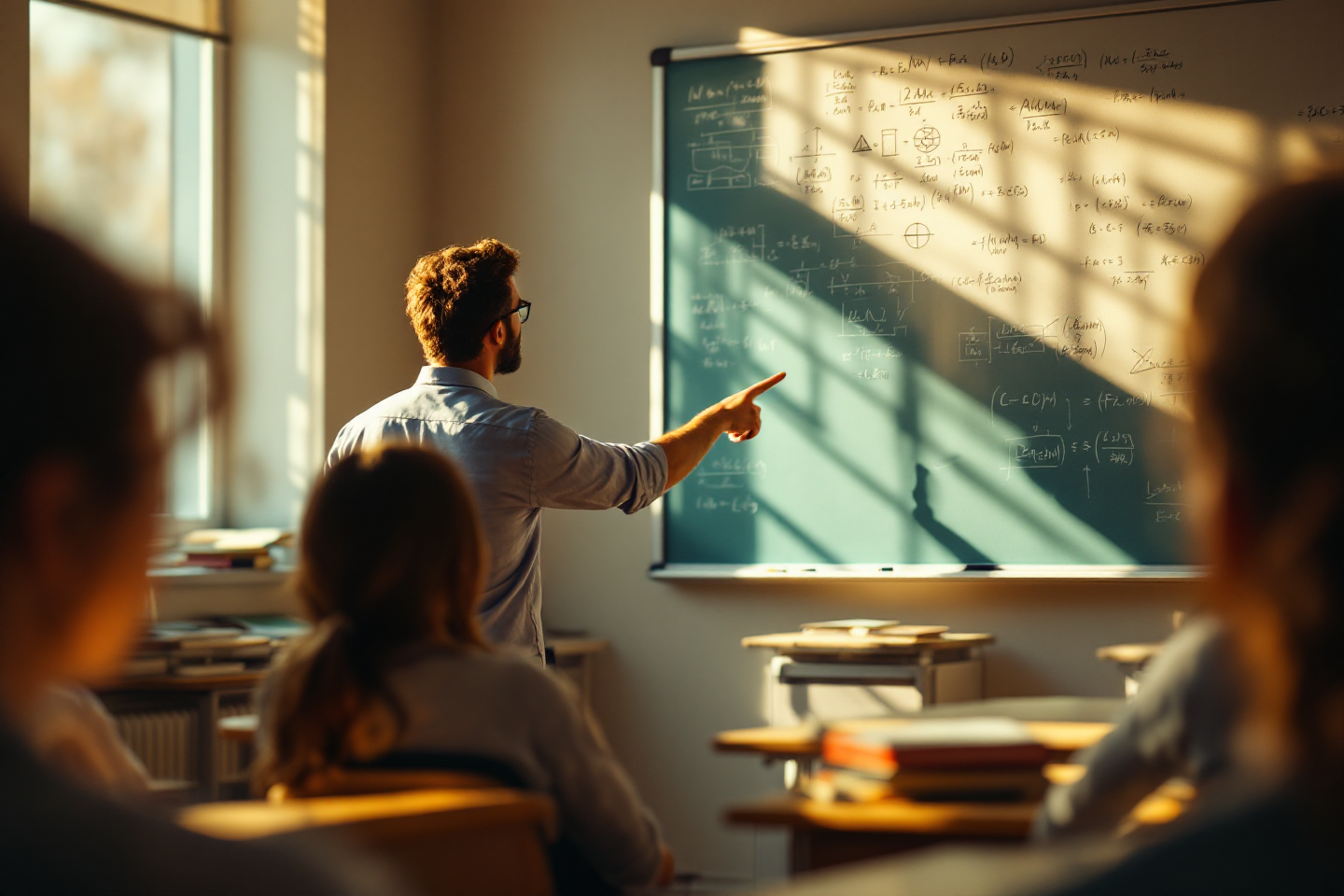 An educational scene showing a teacher explaining