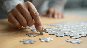 a man solving a puzzle