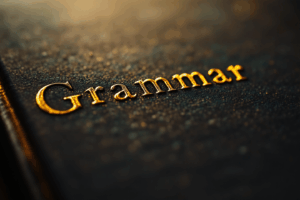 A close-up of a grammar book