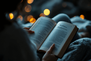 a person reading a book on mindfulness