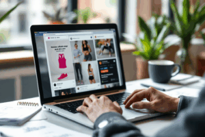 A marketer designing a Facebook ad for a women’s athletic wear brand, setting the campaign to target female users. 