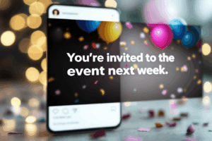 A screenshot of a social media post or email draft showing the sentence 'Your invited to the event next week