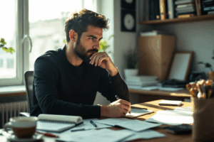 You’re writing a philosophical piece and reflect on the journey from one state to another in your office