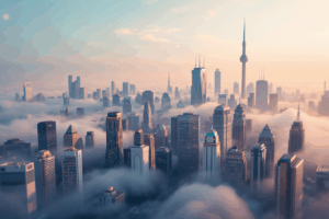 Think of a city skyline once clouded by smog and pollution, now clear and vibrant.