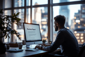 sending business emails or reports