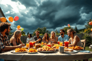 You're planning an outdoor barbecue with friends, but the weather is unpredictable. 
