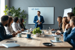 A business workshop in session