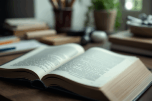 A book on a desk