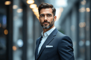 A professional consultant in a smart business suit