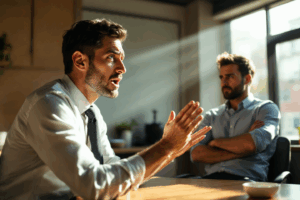 Two people having a conversation where one person expresses disappointment that the other won't join