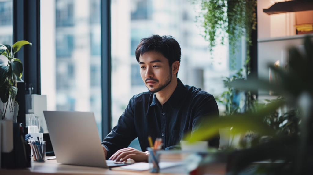 a person working in an office