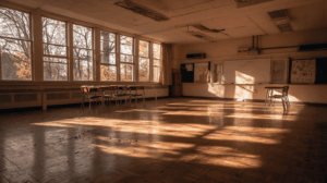 an empty school during sundays