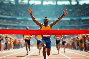  a race or competition where someone crosses the finish line first