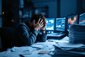 a person feeling overwhelmed at work